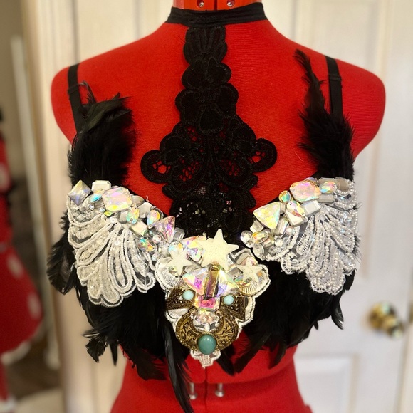 Custom Handmade One of a Kind Rave Party Festival Bra - Picture 5 of 14